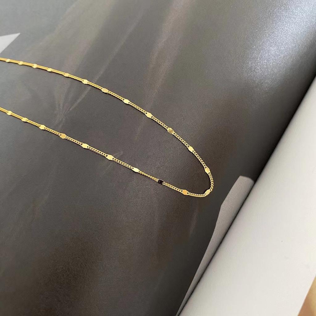 S925 стерлингового серебра позолоченное колье чокер женский дизайн Sense Wave легкие блестки легкая роскошь High Sense простая двойная ключичная цепочка