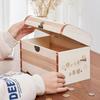 Large Capacity Solid Wood Piggy Bank with Lock for Children
