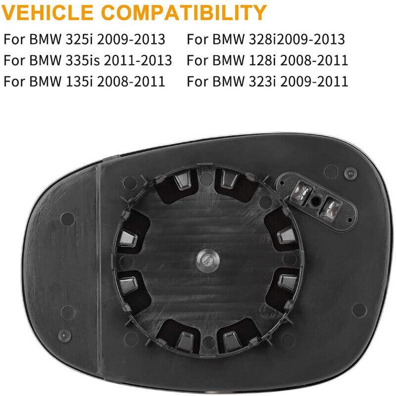 Right Side Mirror Glass Heated For BMW E81 E90 E91 E92 325i 328i 335i 2009-13 RH