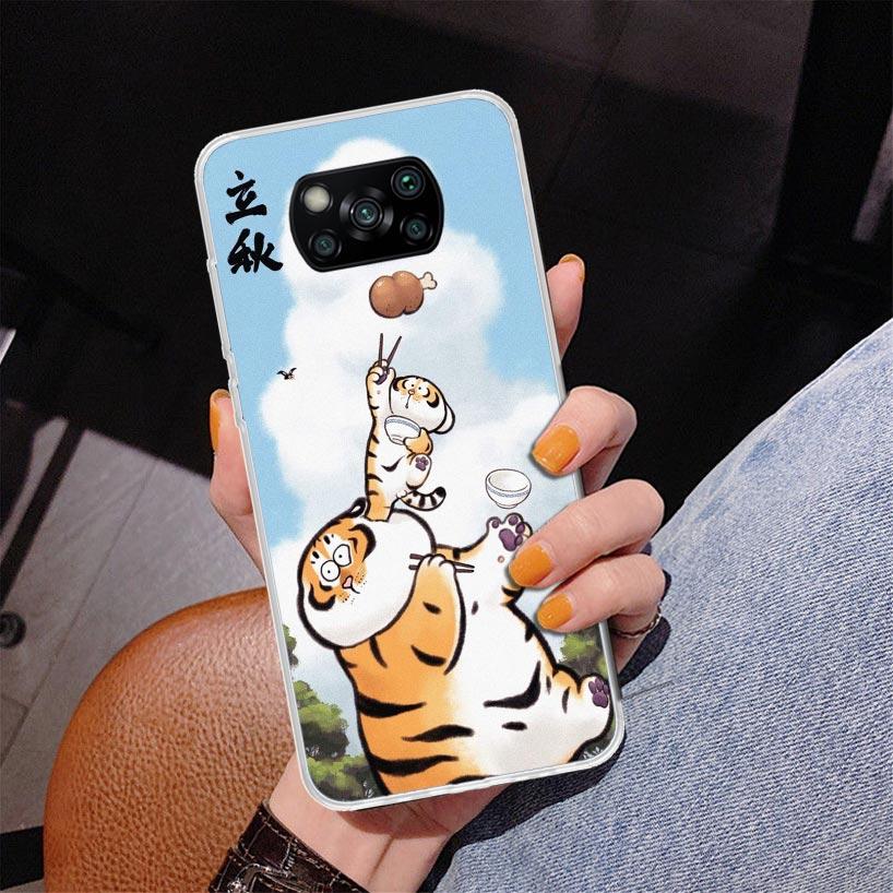 Cartoon Fat Tiger Phnoe Case for Xiaomi Poco X5 X6 X7 Pro X4 Gt F7 Ultra M8 M7 Redmi 15C 15 13C 13 12C 12 Unique Cover Coque Poc