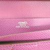 used Hermès Bearn Soufflet Long Leather Wallet – Purple / Pink