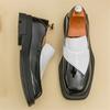 Мода Фэшн Новые Мужские Черно-Белые Смешанные Слипоны Повседневные Кожаные Туфли Мужские Лоферы для Увеличения Роста Свадебное Платье Формальная Обувь