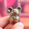 Очаровательная латунная фигурка мыши, домашний декор с замысловатой детализацией, идеально подходит для Рождества, Хэллоуина, статуэтка мышиного декора