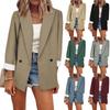 Women's Casual Long Sleeve Lapel Button Slim Work Office Blazer Jacket