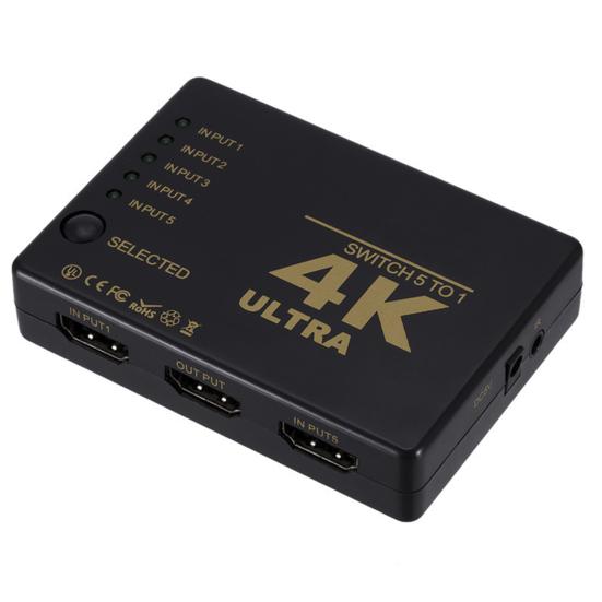 Порты сверхвысокой четкости HDMI-совместимый переключатель 4Kx2K 5 HDTV сплиттер-хаб с ИК