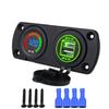 2 Hole Panel 4.2A Dual USB Charger Waterproof 12V DC Voltmeter Colorful Screen LED Digital Display for Auto Car Truck ATV Boat