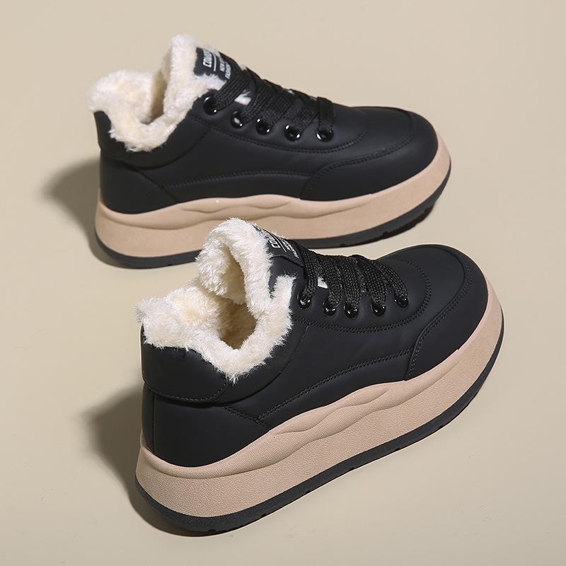 Модные зимние теплые хлопковые туфли для женщин 2024 года, новые плюшевые высокие повседневные туфли из хлопка на толстой подошве Zapatillas De Deporte Trafza