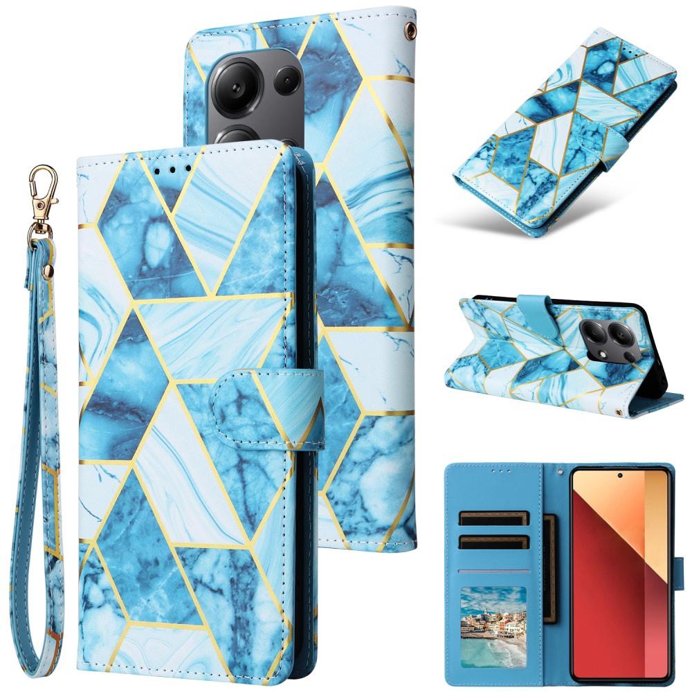 Flip Case for Xiaomi Redmi Note 13 Pro 4G / Poco M6 Pro 4G, Wallet, Marble Blue