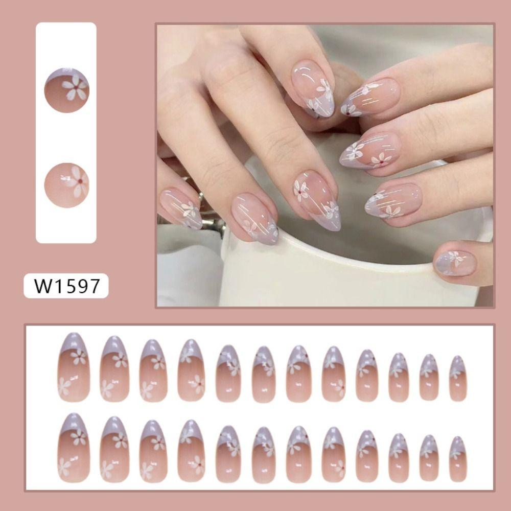 Длинные накладные ногти миндалевидной и балерины, френч-пресс на ногтях, маникюр, советы по маникюру своими руками