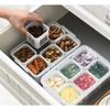 1 Set of Multi-functional Transparent Box Detachable Six-compartment Food Storage Box Partition Design Kitchen Refrigerator Fruit Preservation Box