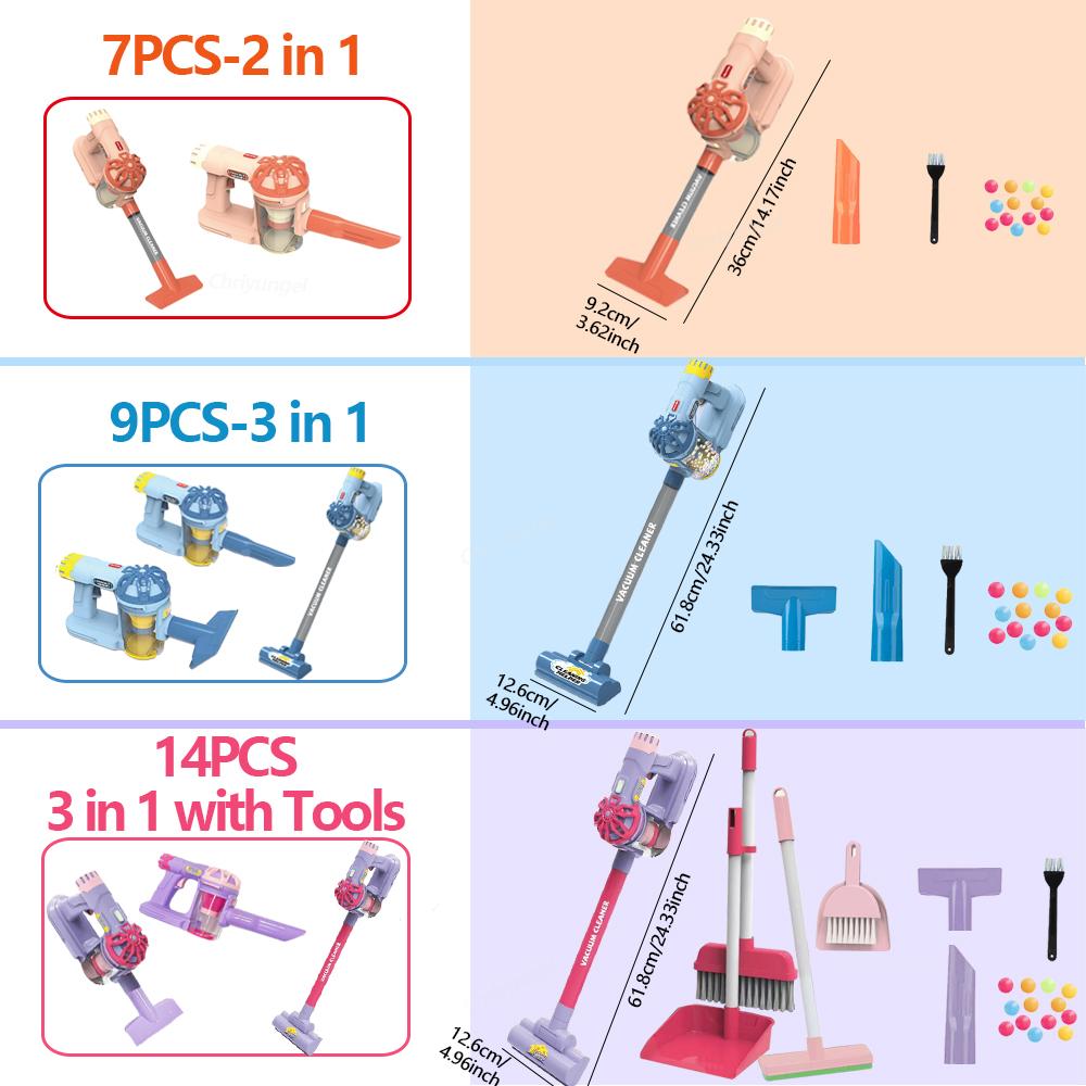 Детский игрушечный пылесос Реалистичные игрушки для уборки для ролевых игр Обучающие подарки для обучения ведению домашнего хозяйства для малышей, мальчиков и девочек