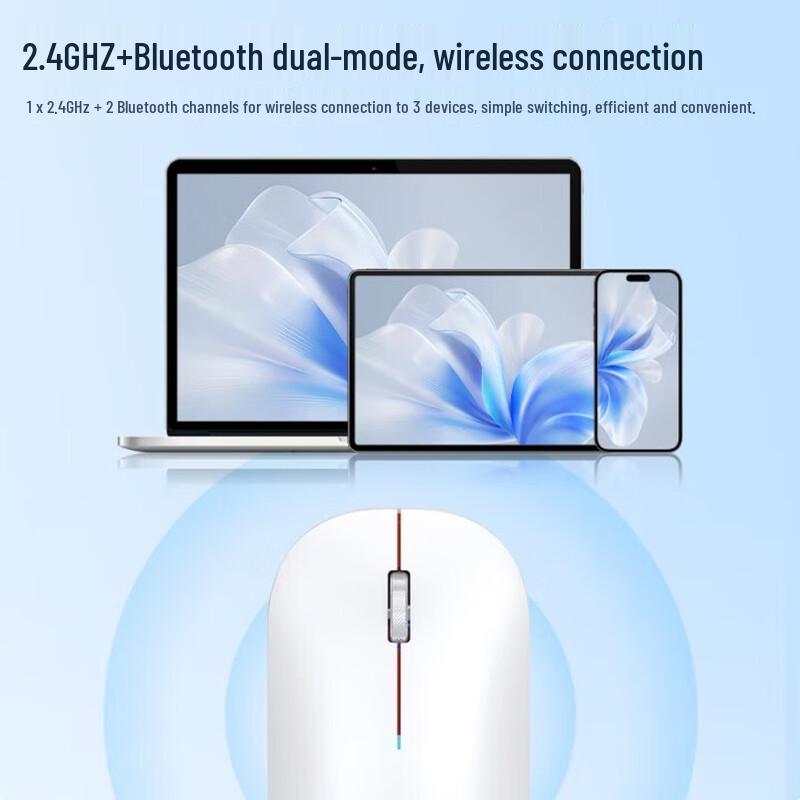 Lenovo MD21 Беспроводная Bluetooth-мышь с двумя режимами, перезаряжаемая, эргономичная