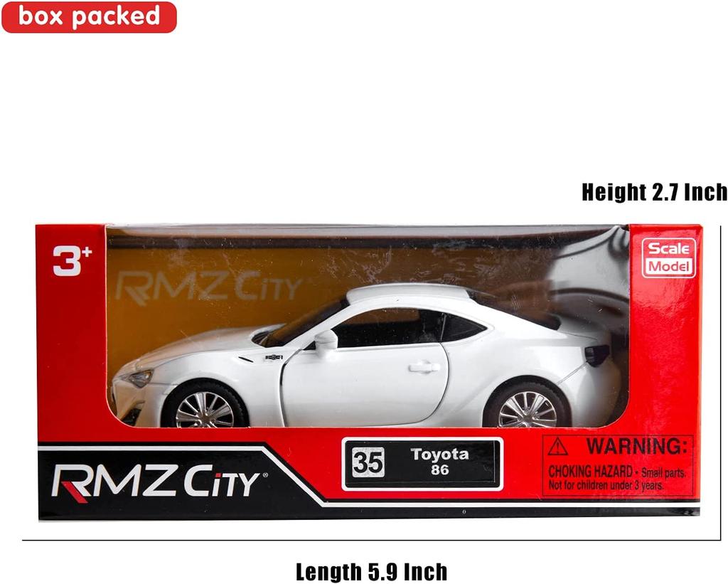 1:36 Scale Diecasting Alloy Car Model Toyota 86 Toy Car, Pull Back Vehicles Toy Car for Toddlers Kids Boys Girls Gift White