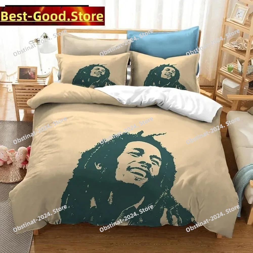 3D-печатный комплект постельного белья Bob Marley Пододеяльники Наволочки Одеяло Комплект постельного белья Постельные принадлежности Постельное белье(НЕТ листа)