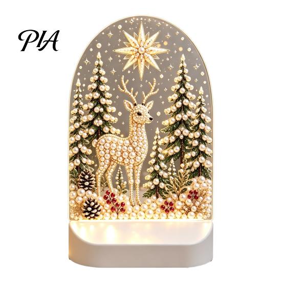 Desktop Display Decorations Christmas Pearl Light Ornaments for Holiday Home Decor, Acrylic LED Decorative Durable Decor Lamp with Soft