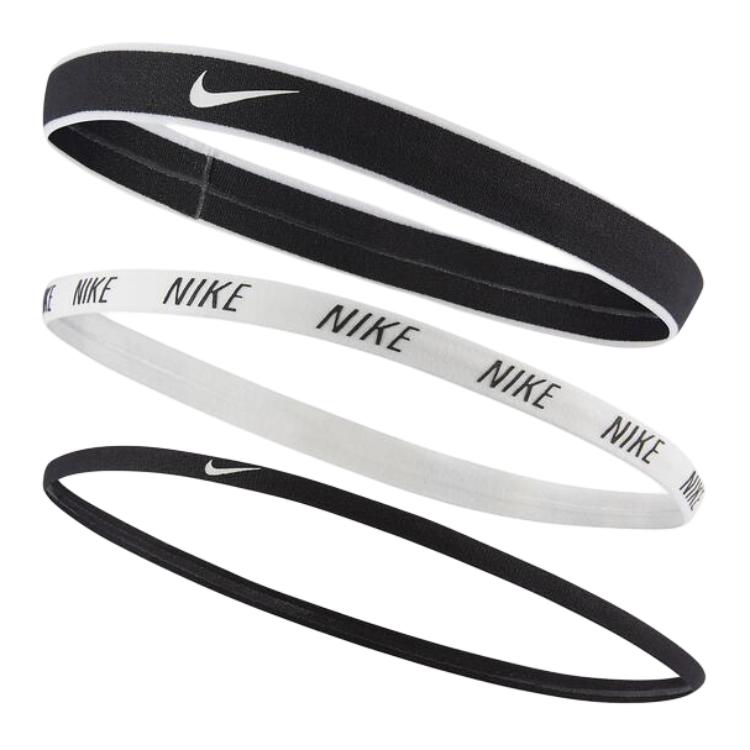 Nike Набор из трех предметов Нейлон, Силикон, Полиуретан Резинки для волос Унисекс Черный Белый N0002548930OS-930