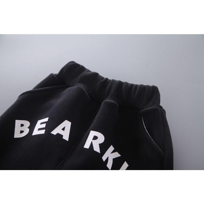 Зимний новый детский круглый вырез с принтом в виде медведя в стиле вестерн плюс толстый бархатный свитер из двух частей