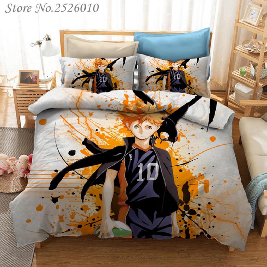 Anime Haikyuu 3D Print Bedding Set Duvet Cover Set Bed Linens Bedclothes Home Textile Twin Full Queen King Size