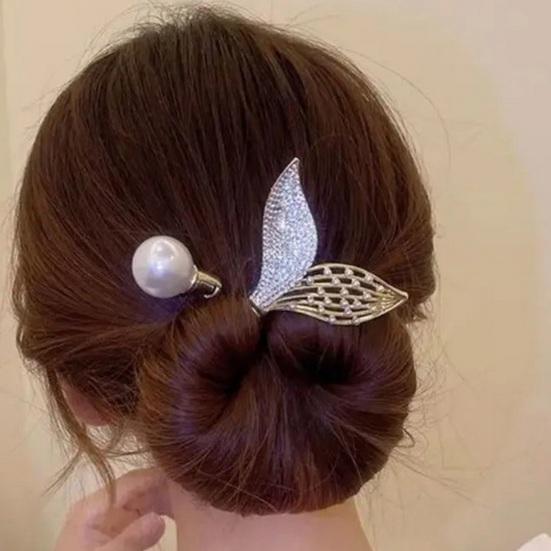 Hair Bun Maker Flower Fishtail Rhinestone Feather Hair Curler Deft Bun Twister Long Hair Fast Snap Roll Tool Women Hair Styling Accessories