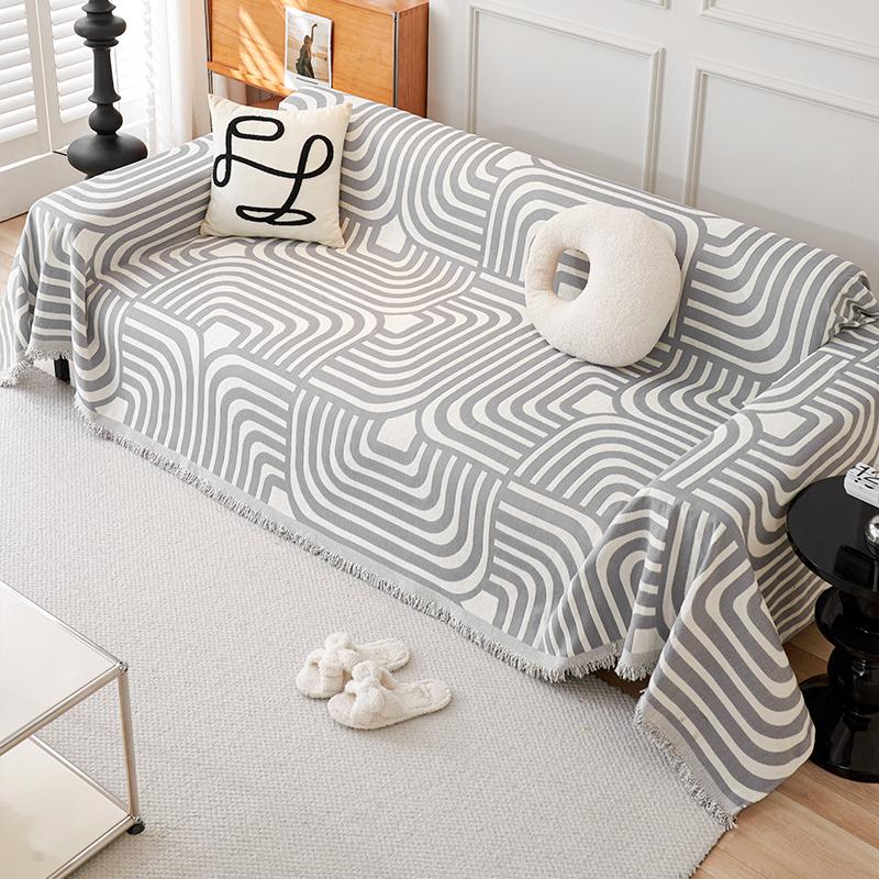 Полосатый зебровый узор Шенилловое диванное полотенце Четыре сезона Универсальный Всеобъемлющий Чехол на диван Пылезащитный чехол Гостиная Цельный диванный чехол Ткань