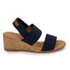 Women's Navy Blue Wedge Sandals with Braided Sole
