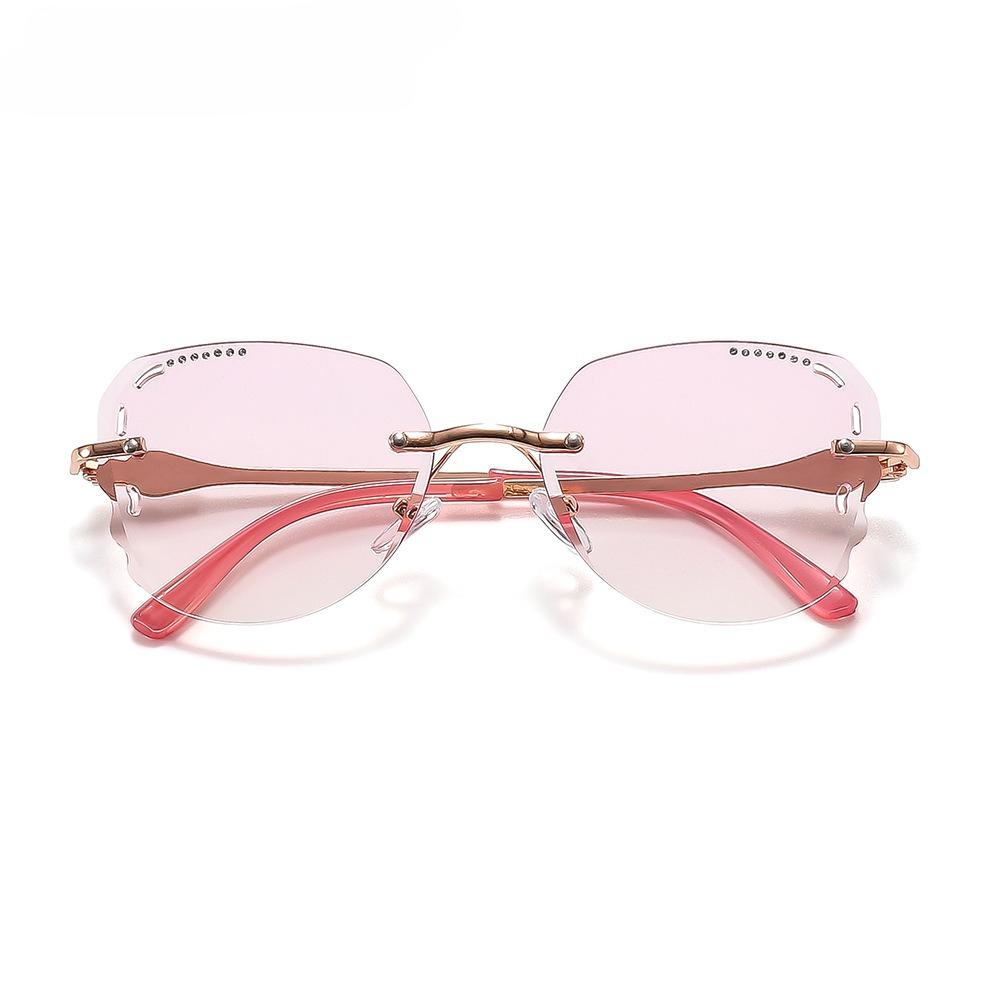 Безободковые ультралегкие очки для чтения с модным дизайном краев с огранкой «бриллиант» для женщин, защита от синего света и защита от усталости