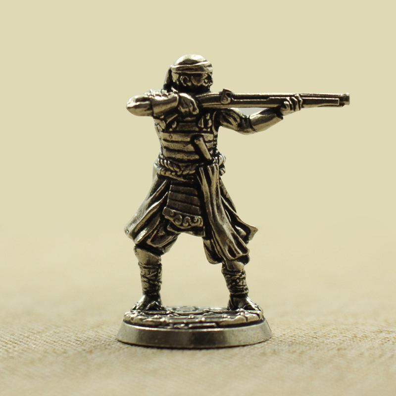 Чисто Белый Самурай Медный Солдат Настольная Боевая Игрушка Модель Украшение