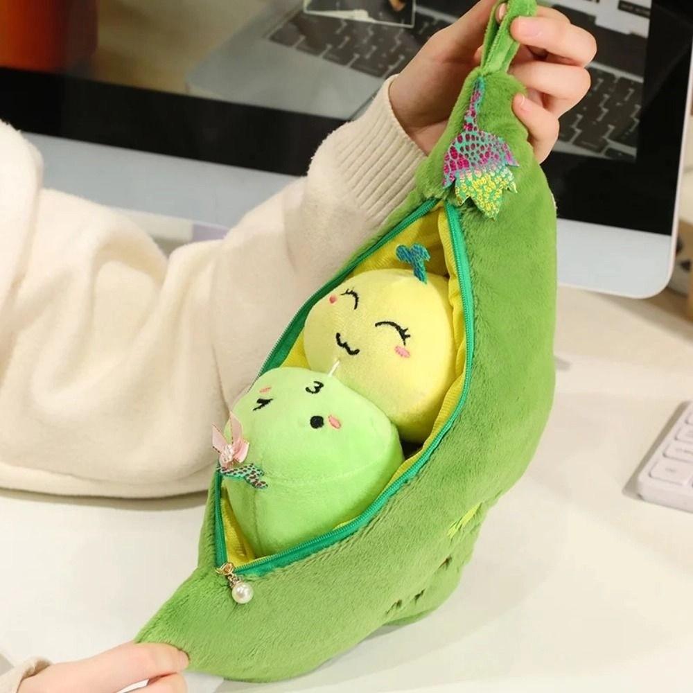 Caterpillar Simulation Pea Pod Plush Doll Lifelike Plants Kidney Bean Plush Toy Couple gift