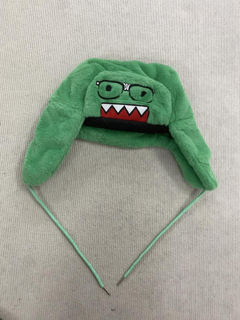 Милая мультяшная шапка-ушанка Domo Kun, зимняя шапка с ушками и рисунком в виде очков, теплая, для косплея, уличная одежда, снежная шапка