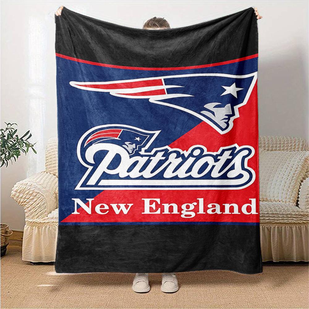 1pc Blanket - Patriot Logo Print Design,Lightweight Blanket for Sofa,Bed- Soft &Warm,Gift for All Seasons