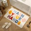 Letter Print Sponge Bathroom Cashmere Thickening Mat Bath Non-slip Carpets In Wash Basin Bathtub Floor Rug Shower Room Doormat Memory Foam 3D Pad