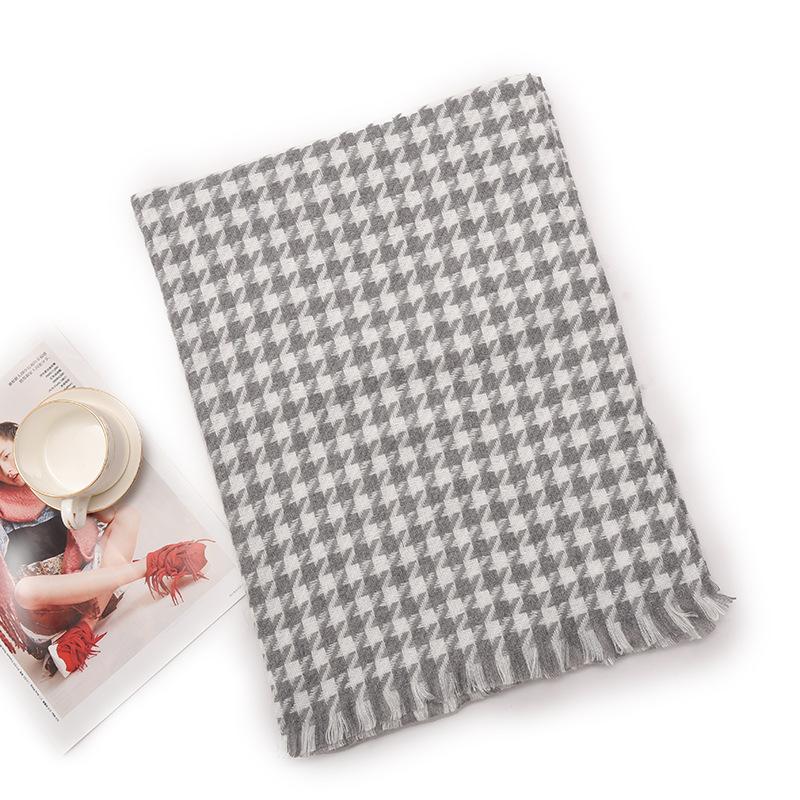 Qiandongge Scarf Women's Warm Scarf Neck Cashmere Scarf Plaid Thick Scarf Winter Explosion