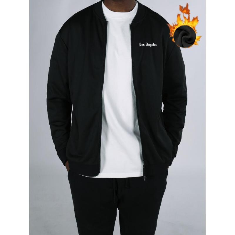 Baseball Jacket, Distressed Hem, Plaid & Letter Combo, Polyester , Weekend Gathering