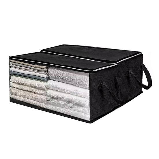 2 шт. сумки для хранения одеял с ручками, большая вместимость, прозрачное окно, дизайн одеял, одежда