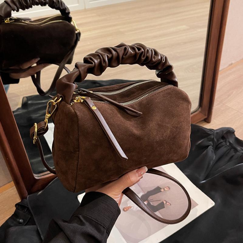 Женская замшевая сумка через плечо сумка через плечо с регулируемым ремнем сумка-хобо клатч кошелек на молнии маленькая сумочка