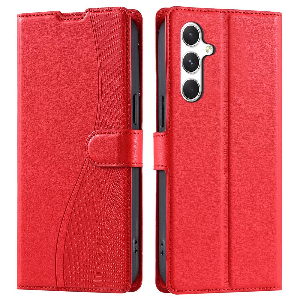 Чехол-книжка для Samsung Galaxy A55 5G, из PU-кожи с тиснением в виде точек, с кармашком для карт, ремешком