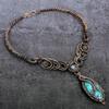 Tibetan Turquoise Handmade Copper Wire Wrap Jewelry Necklace 18" g5I73
