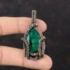 Faceted Zambian Emerald Pendant Copper Wire Wrapped Pendant Handmade Pendant Gift For Mom Natural Gemstone Pendant Copper Wire Wrap Jewelry