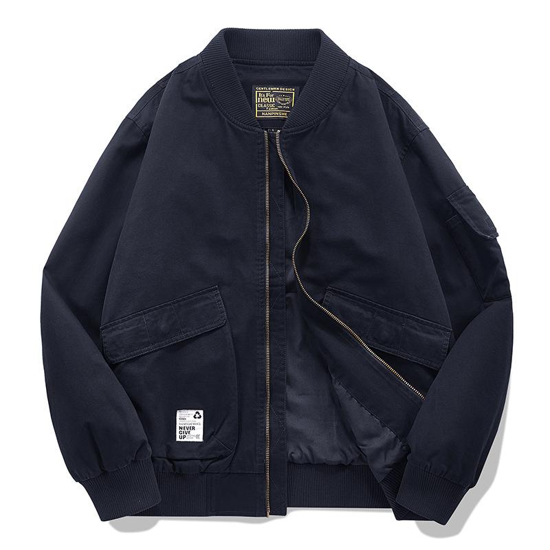 Весенняя хлопковая куртка-бомбер, мужская, весна-осень, американская повседневная, свободная, бейсбольная, джерси, тонкая, инструментальная куртка