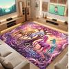 Horse Theme Soft Crystal Velvet Rug Custom Name & Text Print Non Slip Floor Rug for Bedroom Living Room