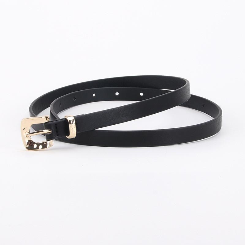 Korean Style Elegant Leather Belt For Dress And Jeans With Metallic Pin Buckle And Crocpattern Finish