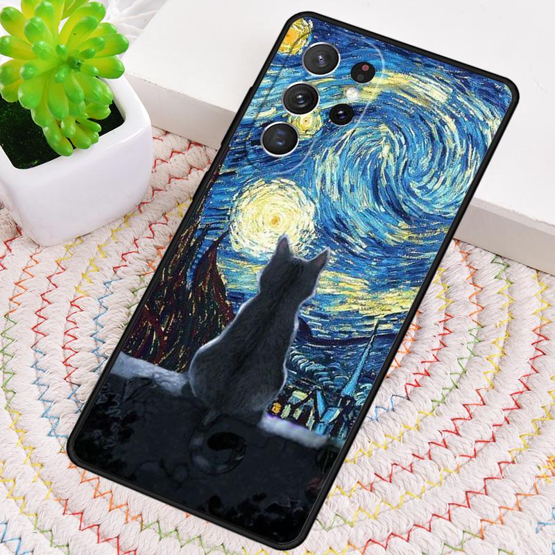 Аниме Лунный Кот Чехол для Телефона для Samsung Galaxy note 10 pro S26 Ultra S23 S24 FE S25 S21 S22 PLUS ударопрочный Чехол