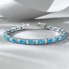 Xian Can Jewelry Браслет из серебра S925 с бриллиантами высокой чистоты и роскошным аквамарином
