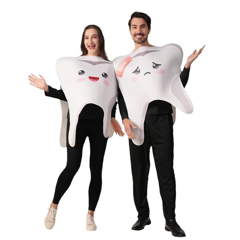 Halloween adult men and women couple tooth party costume Funny Food Cosplay Costumes Distribution