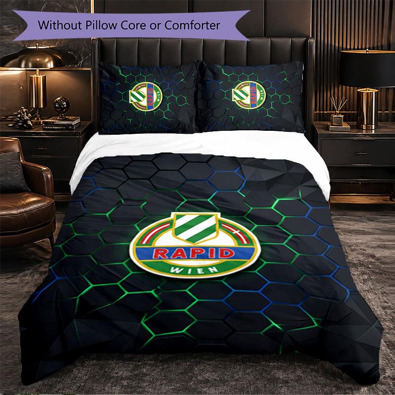 Rapid Wien FC Themed Bedding 3Pcs Duvet Cover Set Decorative Bed Linen For Teen Room Home Decoration