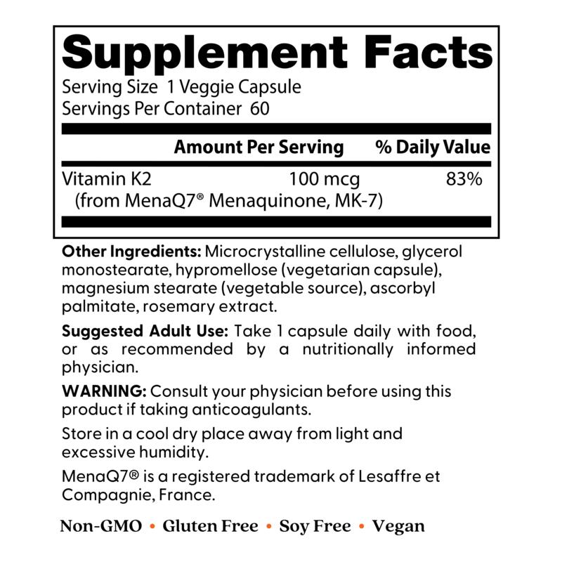 Doctor's Best Натуральный витамин K2 MK-7 100 мкг Вегетарианские капсулы, 60 таблеток, 1 шт.