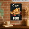 2D Flat, Vintage French Creperie Metal Sign - Heavy- Durable Aluminum Wall Plaque Bakery & for Home Decor - Rustic Crepes Restaurant Art