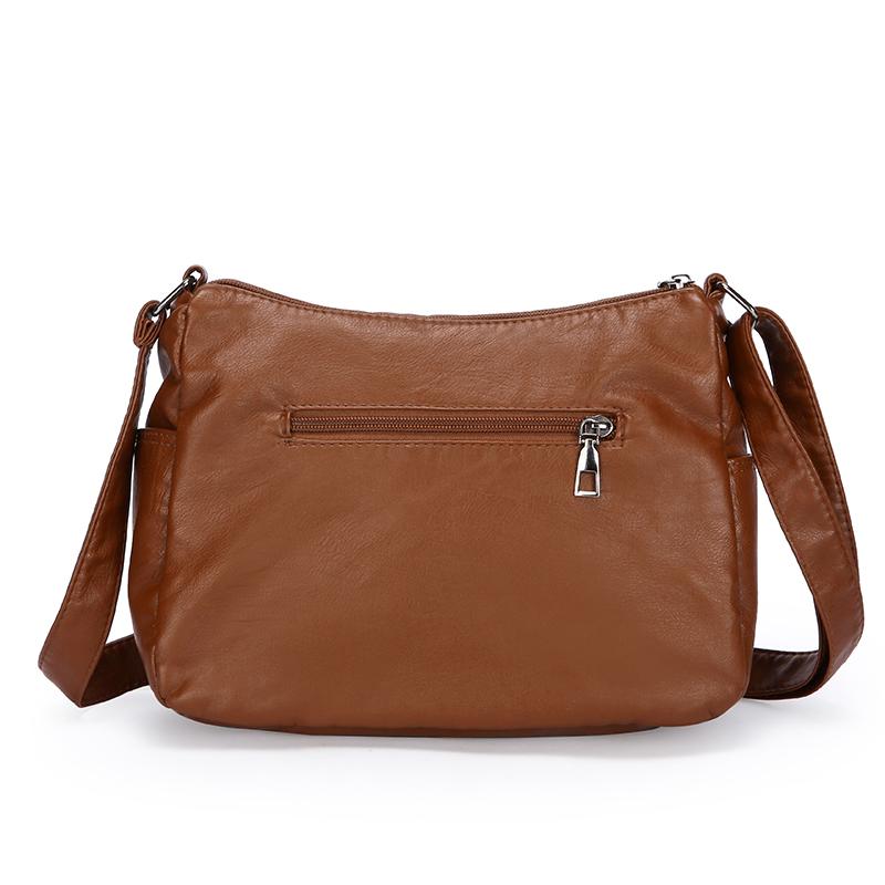 Women Shoulder Bag Large Capacity Multi-Layer Soft Leather Middle-Aged Mother Bag