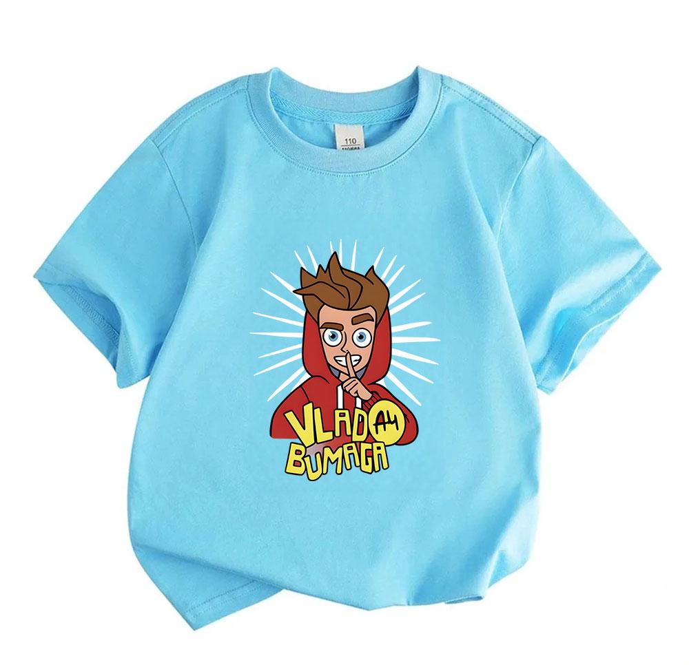Kids Boys Girls 100% Cotton O-neck Short Sleeve T-Shirt, Cartoon Cool Boy Pattern Casual Soft Breathable Tee for Daily Wear School Holiday Top