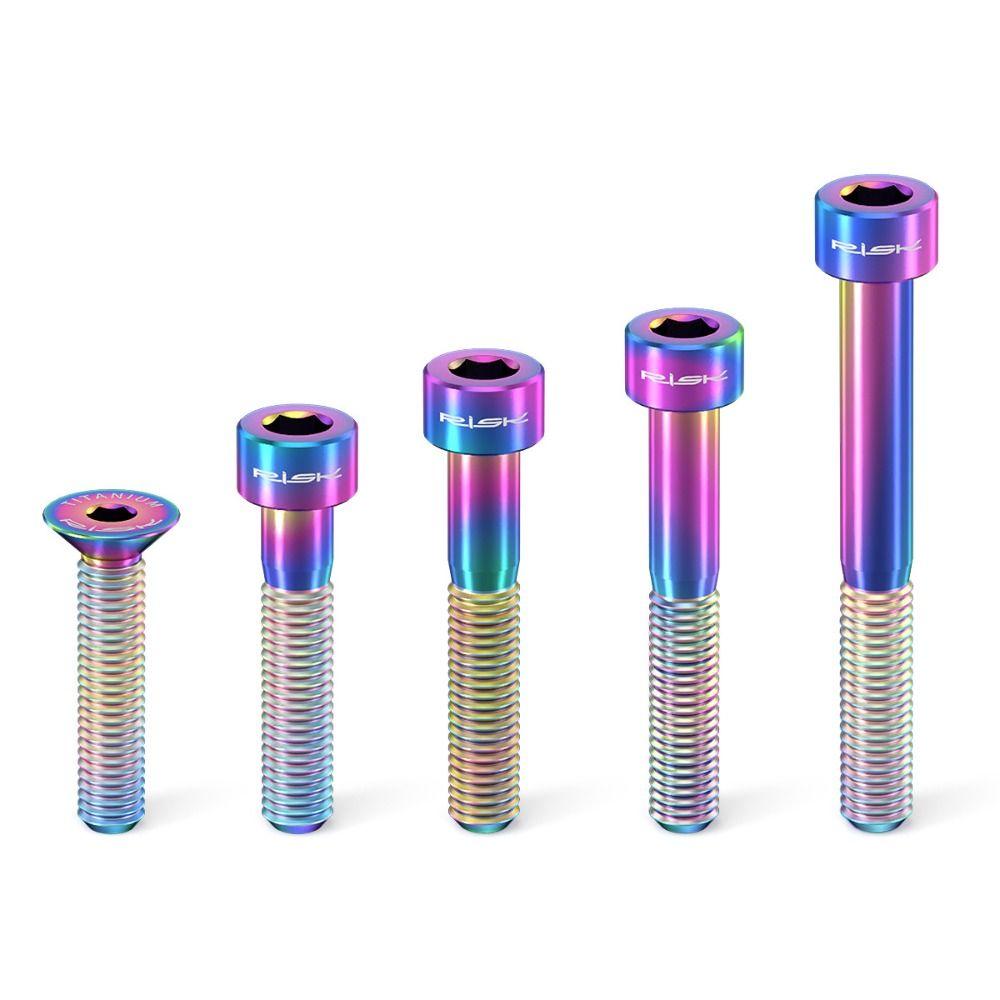 Rainbow Gold Titanium Bolts Taper Head Allen Key Bolts Durable Fixing Bolts  Bicycle Headset
